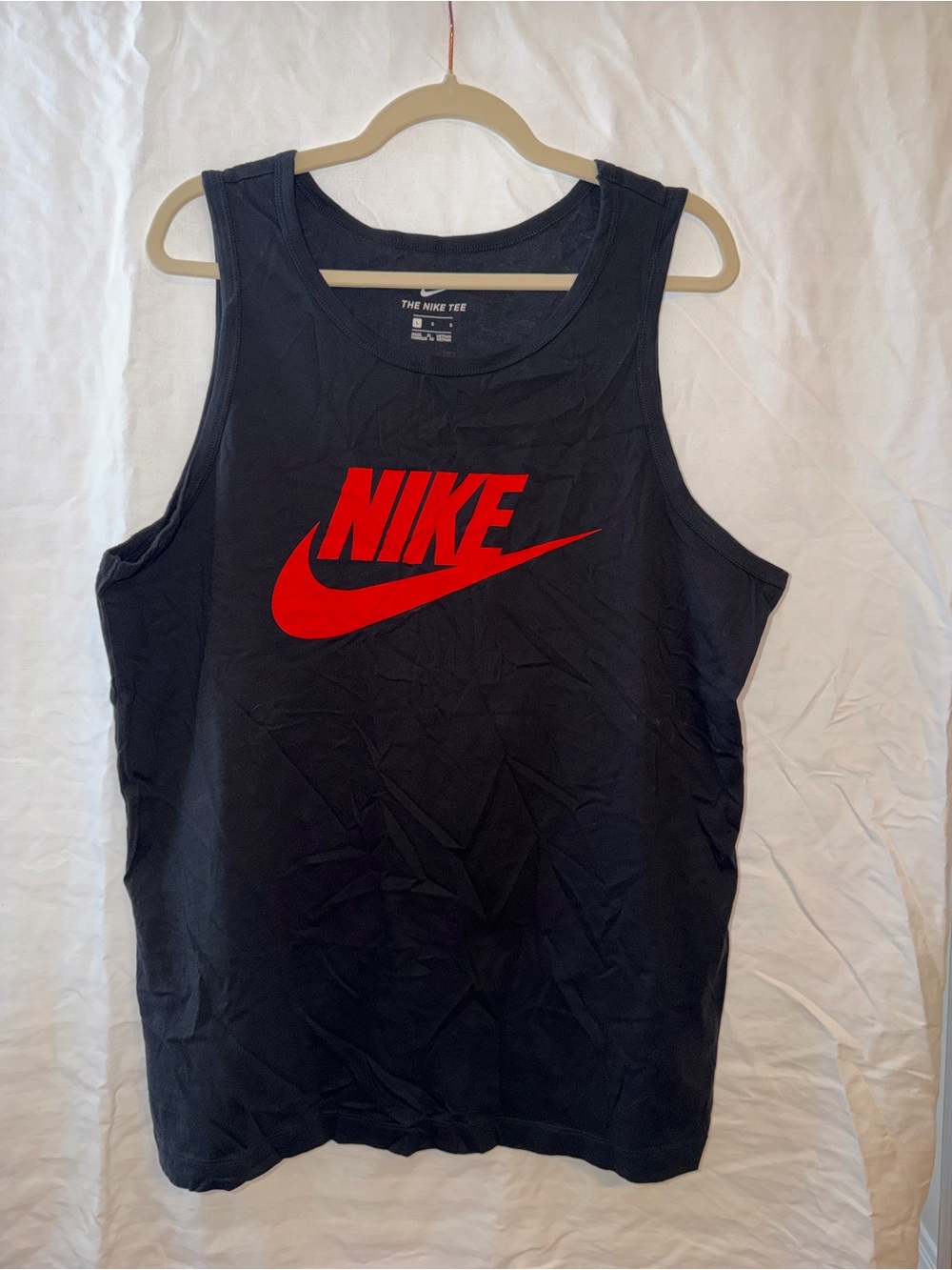 Nike Black Tank Top with Red Logo